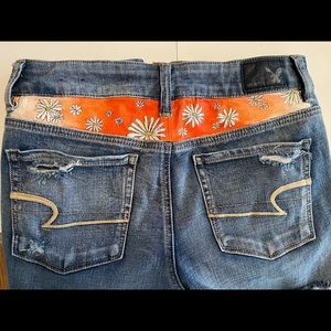 american eagle upcycled shorts jeans
